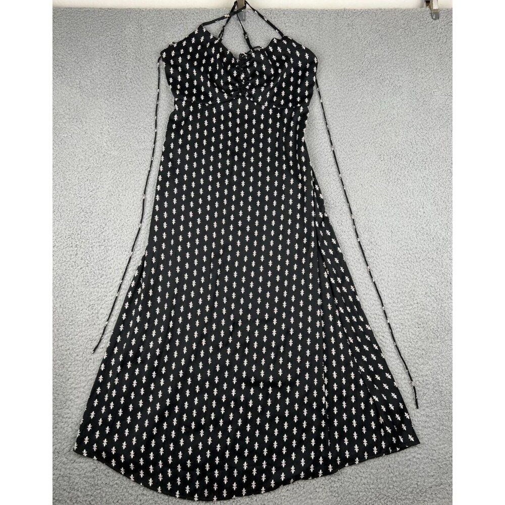 Free People Dress Women 6 All Over Print Floral Midi Ruched Front Spring Summer